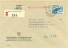 1958 (7.11) Bern, Kirchenfeld (Kt. BE), 40 Rp. (Verwaltungsmarke ZU Nr. 72), R-Brief nach Solothurn