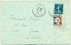 1915 (14.04.) PARIS 43/R. LITTRE, Brief in die Schweiz (GENÈVE) mit Spendevignette (ROTES KREUZ) als