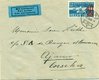 1936 (12.09.) Thun 1 (Kt. BE), 40 Rp. (ZU F24) Luftpostbrief nach Ajaccio, Korsika. Portoberechnung: