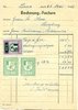1958 (26.05.) Fiskalmarken Kanton Graubünden, Staats-Taxe, 2 x 20 Rp.  + 1 Fr. Motiv Steinbock. Auf
