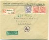 1944 (31.08.) Stockholm 2, Schweden, 50 Öre R-Brief nach Herisau, Appenzell. Schwedische Devisenkont