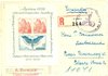1941 (06.01.) Truns, GR, 50 Rp. R-Postkarte mit Block W11. Portogerecht.