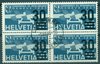 1940 (01.08.) Lausanne, Luftpostmarke F23, sauber gestempelter Viererblock