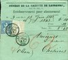 1863 (24.10.) Lausanne, 12 Rp. Nachnahme-Streifband nach Chesieres, Ollon. Absender: Bureau de la Ga