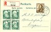 1943 (05.01.) Vitznau , eingeschriebene Sonderkarte mit passender Pro Juventute Frankatur, Niklaus R