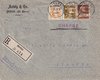 1918 (29.04.) Mitlödi, eingeschriebener Brief der Firma Aebly & Co. Mitlödi nach Enneda. Rückseitig;