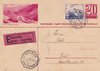 1943 (04.10.) Neuveville, 20 Rp. Bildpostkarte mit 30 Rp. Zusatzfrankatur für eine Express-Postkarte