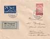 1924 (09.10.) Zürich Flugpost, Luftpostbrief nach Genf. FDC 20 Rp. 50 Jahre Weltpostverein !
