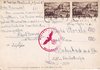 1941 (02.06.) Landquar (Bahnstempel), 20 Rp. Auslandspostkarte nach Bodenbach, Deutschland. Zensur A
